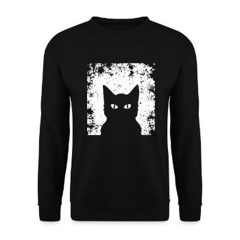 Great cats silhouette ! Gift idea cat - Unisex Sweatshirt - black - Front - Alina (178cm) & Michal (187cm)