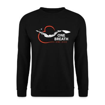 Apnoe Tauchen Shirt & Geschenkidee - Unisex Pullover - Schwarz - Vorne - Alina (178cm) & Michal (187cm)