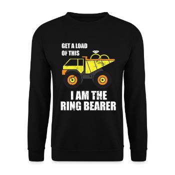 Best man ring gift - Unisex Sweatshirt - black - Front - Alina (178cm) & Michal (187cm)