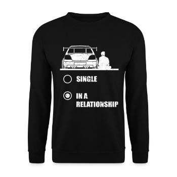 Car love single in relationship - Unisex Sweatshirt - black - Front - Alina (178cm) & Michal (187cm)