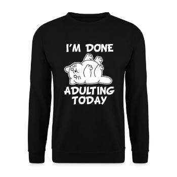 Funny cat - adult humor for parents - Unisex Sweatshirt - black - Front - Alina (178cm) & Michal (187cm)