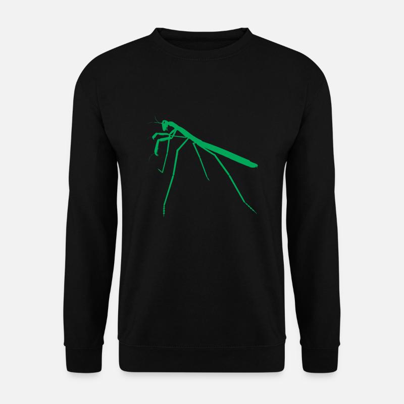 Minimalistische Insekten Betende Gottesanbeterin - Unisex Pullover - Schwarz