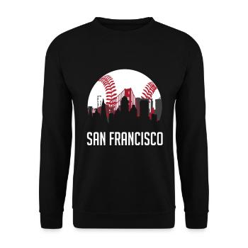 San Francisco Baseball Fan Downtown Skyline - Sweat-shirt Unisexe - noir - Devant - Alina (178cm) & Michal (187cm)