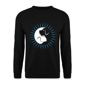 Yin Yang Hund Geschenk - Süßer Labrador - Unisex Pullover - Schwarz - Vorne - Alina (178cm) & Michal (187cm)