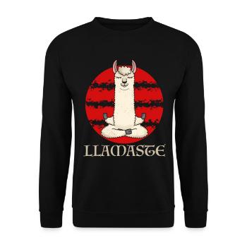Llamaste Alpaga Lama Yoga - Sweat-shirt Unisexe - noir - Devant - Alina (178cm) & Michal (187cm)