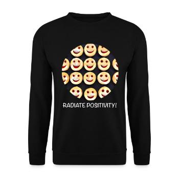 Radiating positivity - Unisex Sweatshirt - black - Front - Alina (178cm) & Michal (187cm)