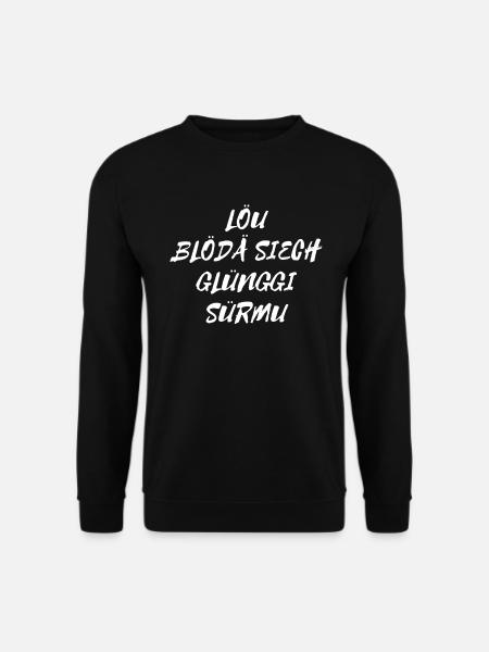 Mani Matter Schweiz Bern Löu Glünggi Sürmu - Unisex Pullover - Schwarz