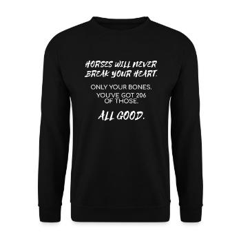 Promenade à cheval poney automne amour coeur disant étalon - Sweat-shirt Unisexe - noir - Devant - Alina (178cm) & Michal (187cm)