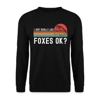 Fuchs - Unisex Pullover - Schwarz - Vorne - Alina (178cm) & Michal (187cm)