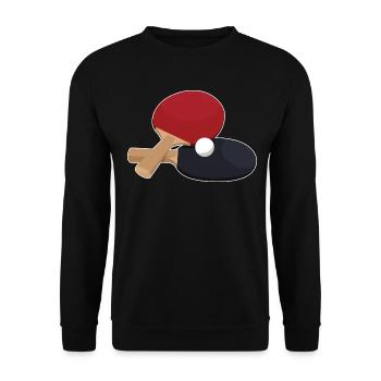 Tischtennis Tischtennisspieler Schmettern - Unisex Pullover - Schwarz - Vorne - Alina (178cm) & Michal (187cm)