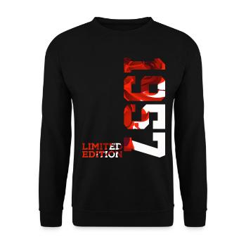 69E ANNIVERSAIRE 69 ANS ÉDITION LIMITÉE 1957 - Sweat-shirt Unisexe - noir - Devant - Alina (178cm) & Michal (187cm)