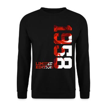 68. GEBURTSTAG 68 JAHRE LIMITED EDITION 1958 - Unisex Pullover - Schwarz - Vorne - Alina (178cm) & Michal (187cm)