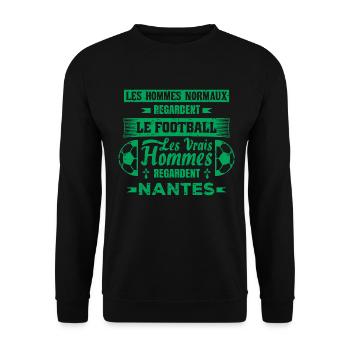 les vrais hommes regardent nantes club de foot - Sweat-shirt Unisexe - noir - Devant - Alina (178cm) & Michal (187cm)