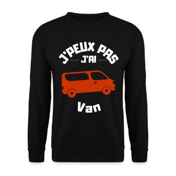 Ich kann nicht, ich habe einen Van - Unisex Pullover - Schwarz - Vorne - Alina (178cm) & Michal (187cm)