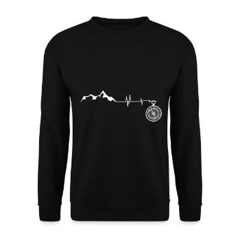Heartbeat - Compass - Mountain - (3) - Unisex Sweatshirt - black - Front - Alina (178cm) & Michal (187cm)