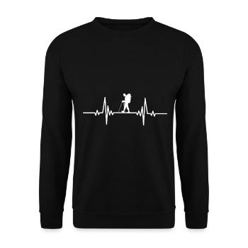 Heartbeat Man Solo errant - Sweat-shirt Unisexe - noir - Devant - Alina (178cm) & Michal (187cm)