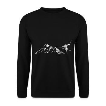 Berg - Skifahren - (12) - Unisex Pullover - Schwarz - Vorne - Alina (178cm) & Michal (187cm)