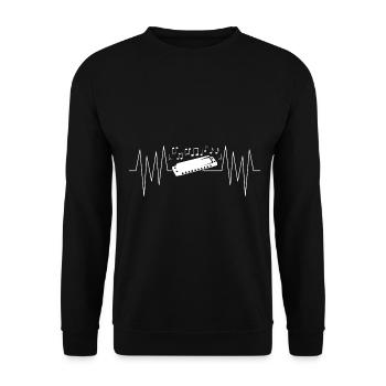 Playing Harmonica Gift - Unisex Sweatshirt - black - Front - Alina (178cm) & Michal (187cm)