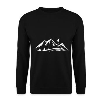 Mountain and Skiing - (SK) (2) - Unisex Sweatshirt - black - Front - Alina (178cm) & Michal (187cm)
