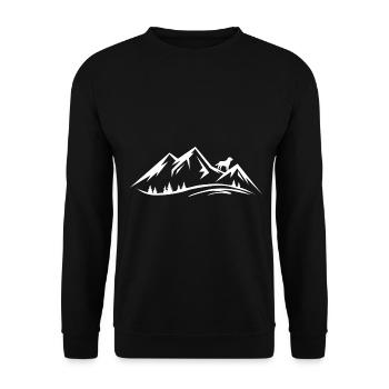 Mountain and Dog - (5) - Unisex Sweatshirt - black - Front - Alina (178cm) & Michal (187cm)