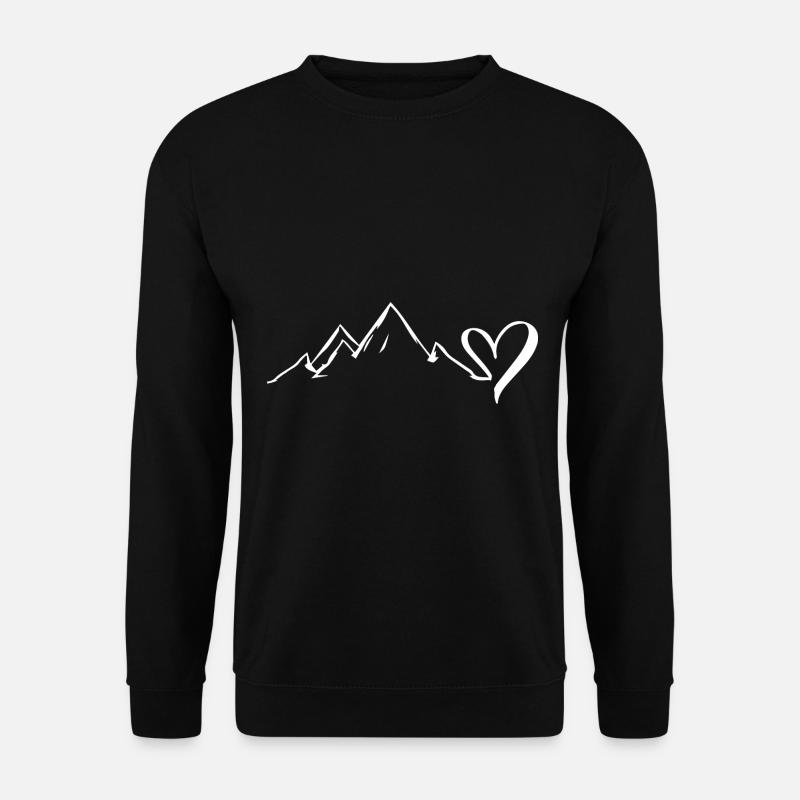 Herz - Berg - (3) - Unisex Pullover - Schwarz