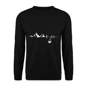 Heartbeat - Montagne - Ski - (5) - Sweat-shirt Unisexe - noir - Devant - Alina (178cm) & Michal (187cm)