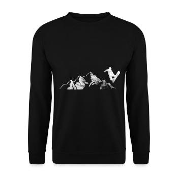 Montagne - Snowboard - (10) - Sweat-shirt Unisexe - noir - Devant - Alina (178cm) & Michal (187cm)
