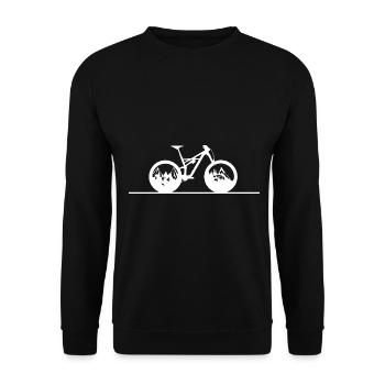 Straight Line - Mountain - Cycling - - Unisex Sweatshirt - black - Front - Alina (178cm) & Michal (187cm)