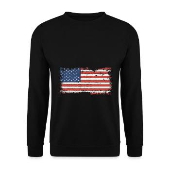 USA flag Amérique - Sweat-shirt Unisexe - noir - Devant - Alina (178cm) & Michal (187cm)