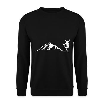 Berg - Skifahren - (14) - Unisex Pullover - Schwarz - Vorne - Alina (178cm) & Michal (187cm)