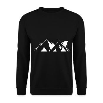Berg - Skifahren - (13) - Unisex Pullover - Schwarz - Vorne - Alina (178cm) & Michal (187cm)