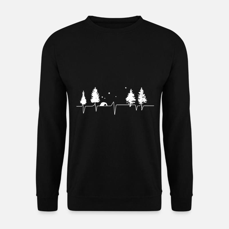 Heartbeat - Camping - (3) - Sweat-shirt Unisexe - noir