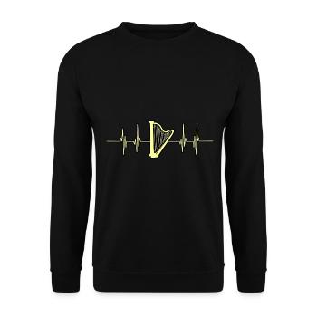 Harfe - Unisex Pullover - Schwarz - Vorne - Alina (178cm) & Michal (187cm)