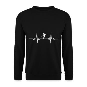 Heartbeat female tennis player - Unisex Sweatshirt - black - Front - Alina (178cm) & Michal (187cm)
