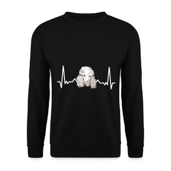 Herzschlag Puls Pudel Welpe Haustier Hundeliebhabe - Unisex Pullover - Schwarz - Vorne - Alina (178cm) & Michal (187cm)