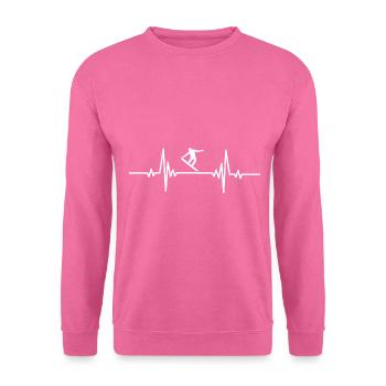 Heartbeat snowboard extrême - Sweat-shirt Unisexe - rose - Devant