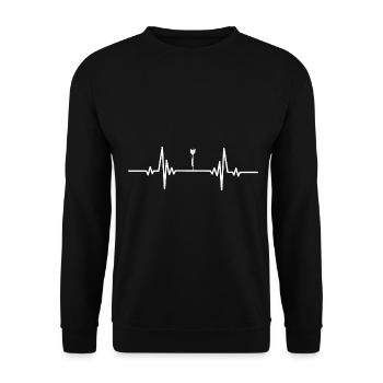 Fléchette de battement de cœur - Sweat-shirt Unisexe - noir - Devant - Alina (178cm) & Michal (187cm)