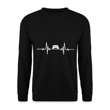 Heartbeat Portable Gaming Controller - Unisex Sweatshirt - black - Front - Alina (178cm) & Michal (187cm)