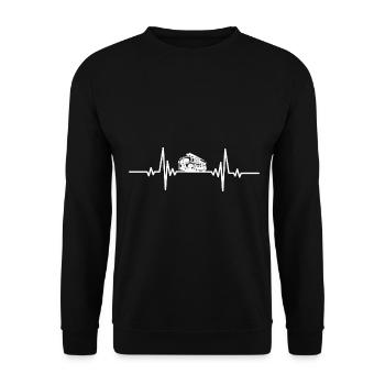 Camion de pompiers Heartbeat à gauche - Sweat-shirt Unisexe - noir - Devant - Alina (178cm) & Michal (187cm)