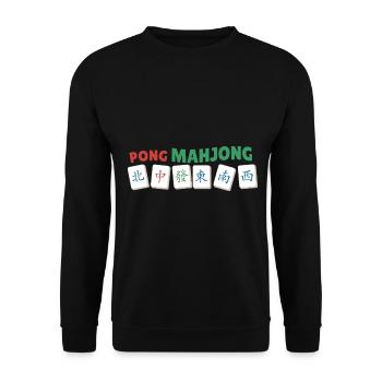 Cadeau pour les fans de Mahjong - Sweat-shirt Unisexe - noir - Devant - Alina (178cm) & Michal (187cm)