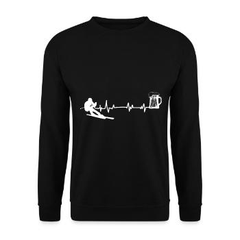 Heartbeat - Bière - Ski - (5) - Sweat-shirt Unisexe - noir - Devant - Alina (178cm) & Michal (187cm)