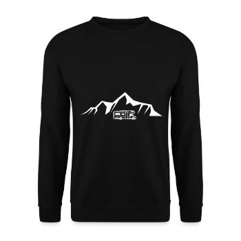 Mountain - Camping Van - (8) - Unisex Sweatshirt - black - Front - Alina (178cm) & Michal (187cm)