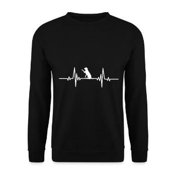 Heartbeat Haustier Hund - Unisex Pullover - Schwarz - Vorne - Alina (178cm) & Michal (187cm)
