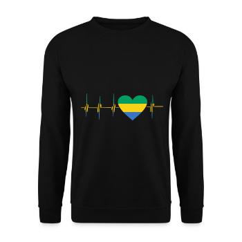 Gabun Afrika Geschenkidee - Unisex Pullover - Schwarz - Vorne - Alina (178cm) & Michal (187cm)