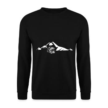 Mountain - Camping Van - (9) - Unisex Sweatshirt - black - Front - Alina (178cm) & Michal (187cm)