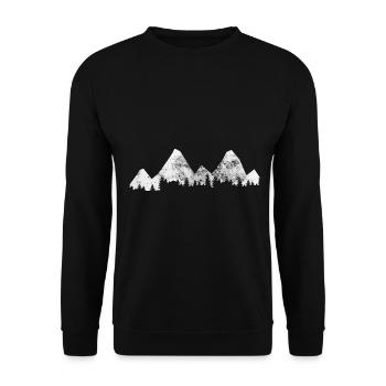 Tree - Mountain - (3) - Unisex Sweatshirt - black - Front - Alina (178cm) & Michal (187cm)