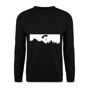 Berg - Gleitschirmfliegen - (15) - Unisex Pullover - Schwarz - Vorne - Alina (178cm) & Michal (187cm)