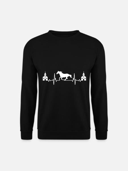 Église Coeur palpitations cheval - Sweat-shirt Unisexe - noir