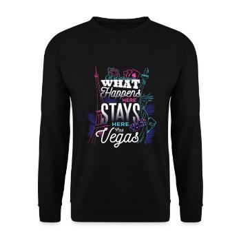 las vegas tshirt Geschenk - Unisex Pullover - Schwarz - Vorne - Alina (178cm) & Michal (187cm)