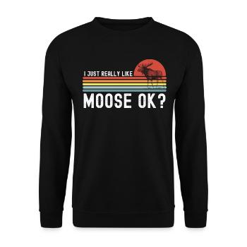 Elch - Unisex Pullover - Schwarz - Vorne - Alina (178cm) & Michal (187cm)